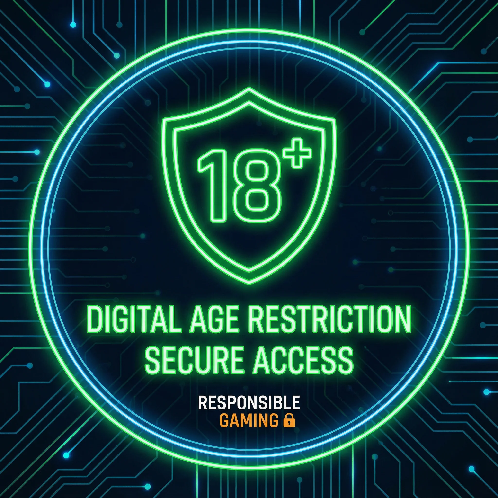 Símbolo de restrição de idade 18+ indicando que apenas maiores podem jogar
