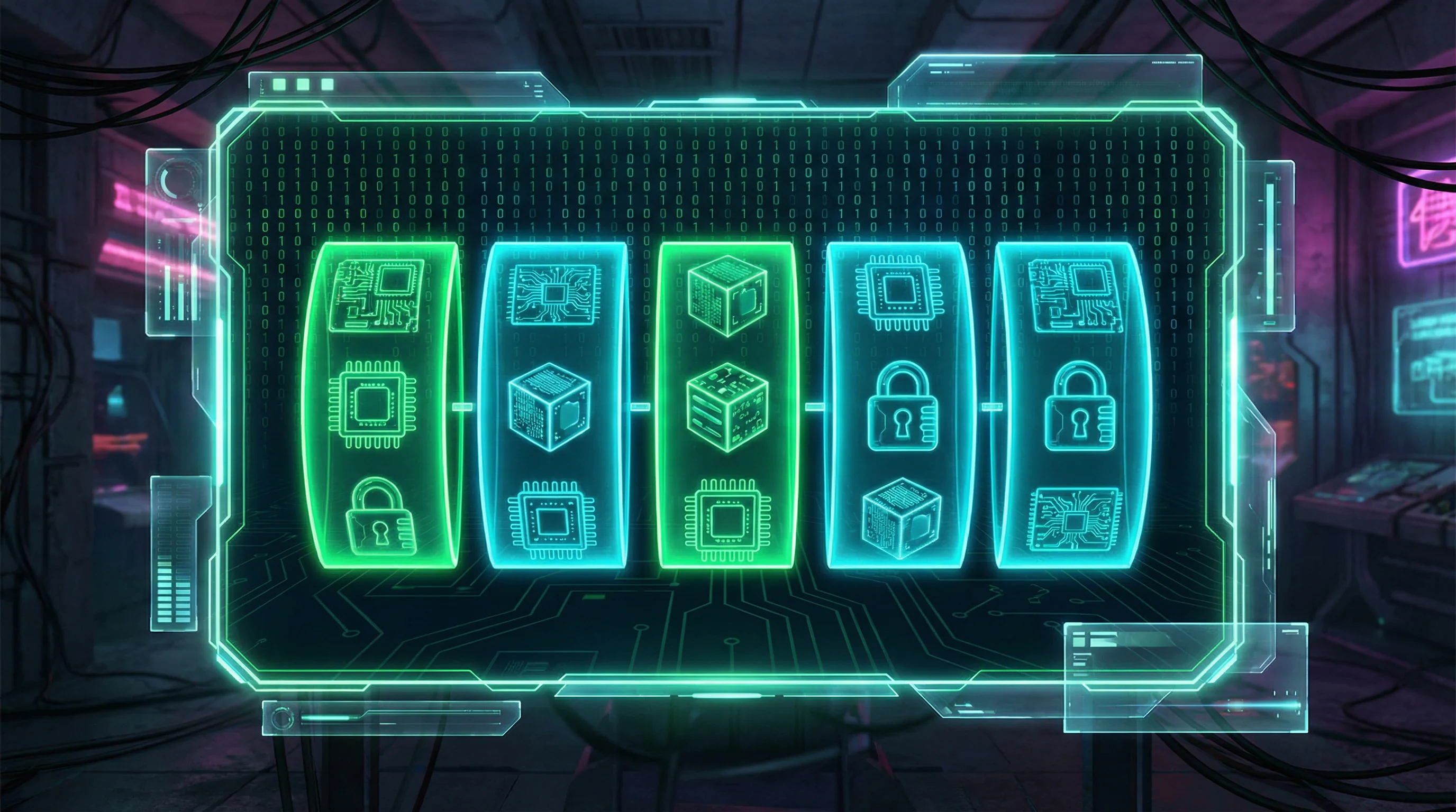 Interface futurista de caça-níqueis digital no bethorse